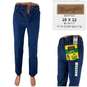 Wrangler Cowboy Cut Jeans 29 x 30 Slim Fit Heavyweight Denim Vintage 936 NWT